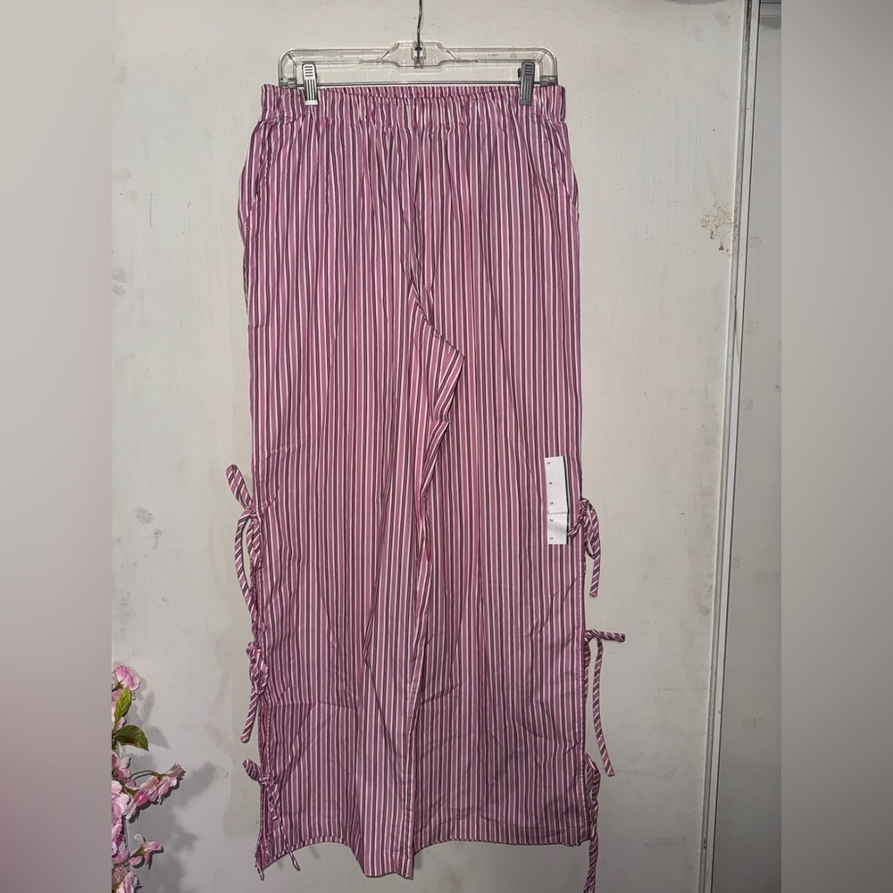 Women's High-Rise Side-Tie Relaxed Boxer Pants - Wild Fable Red Striped